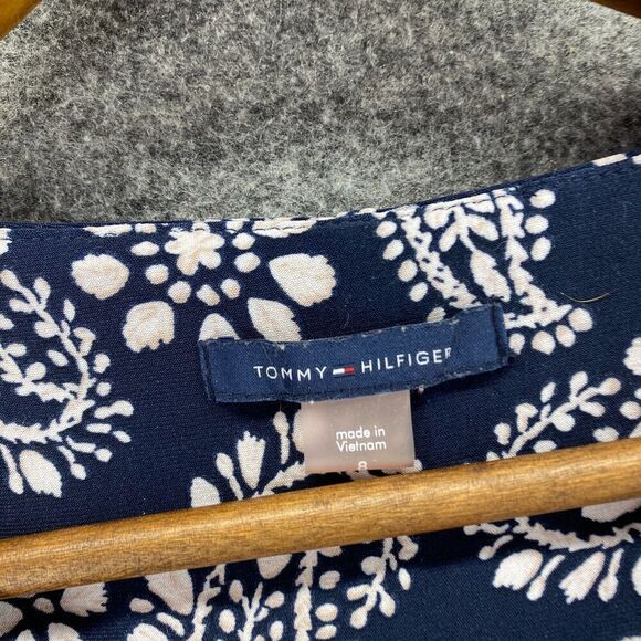 Tommy Hilfiger Dress Women 8 Black Paisley Sheath Midi Sleeveless Round Neck - Picture 5 of 9